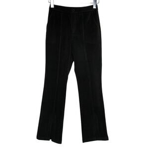 J ING S Womens Black Wide Leg Faux Suede Pants Pleated Pocket